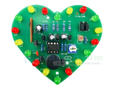 DIY Light Control Music Heart Shape LED Light Electronic Kits for Beginners